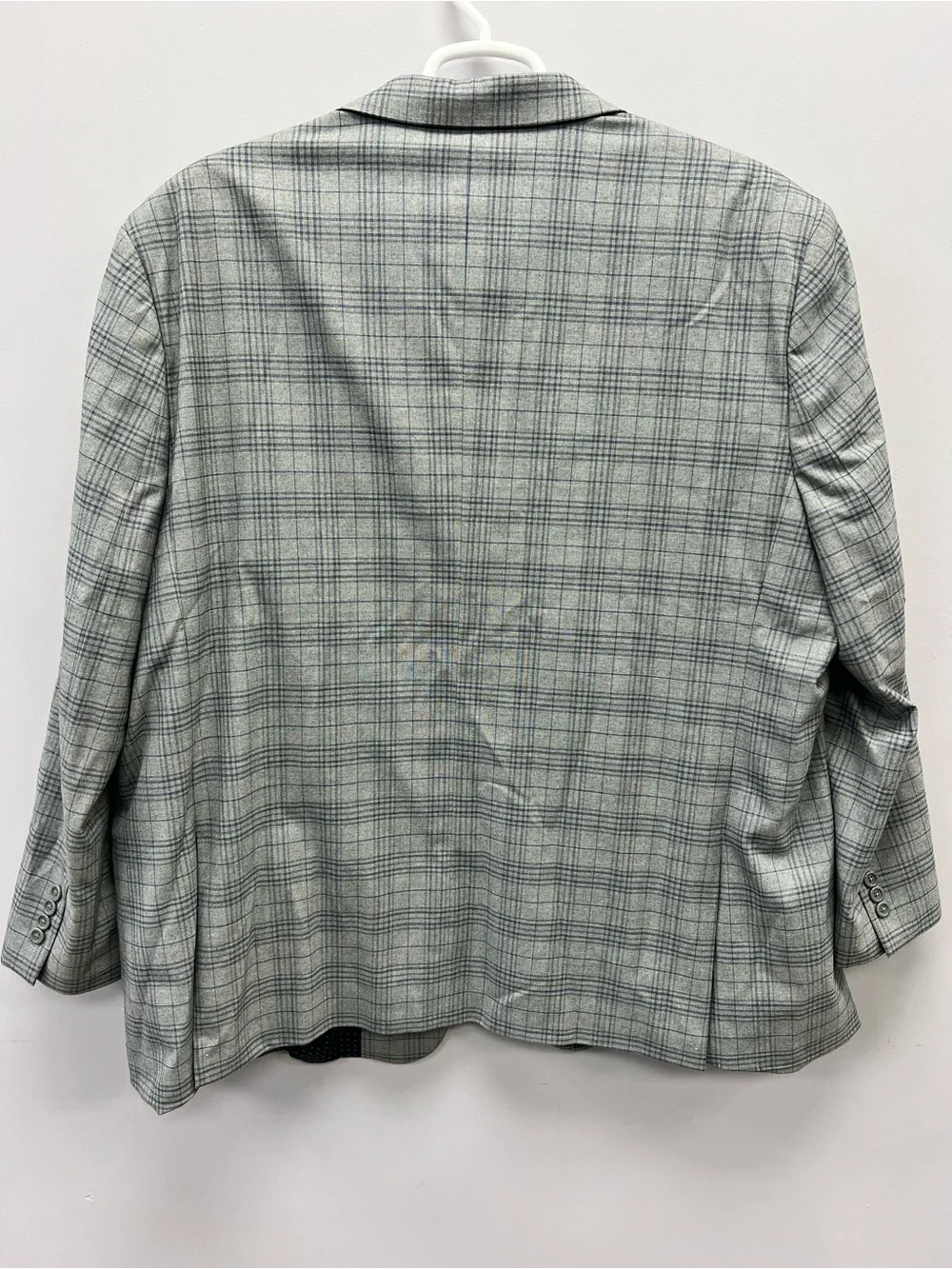 Oak Hill Light Gray Plaid Men's Blazer - Classic Two-Button Sport Coat 2XL Tall